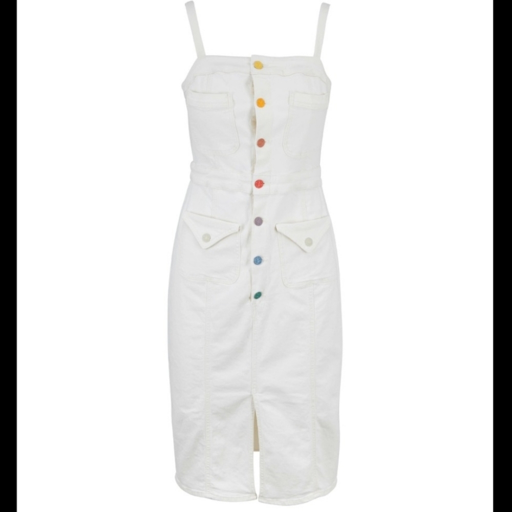 MOTHER Denim "To The Point" Taste The Rainbow Button Down Dress